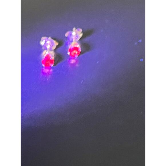 14K Yellow Gold Natural Ruby 3mm Round 0.25 TCW Posts Genuine Stud Earrings - Picture 3 of 9